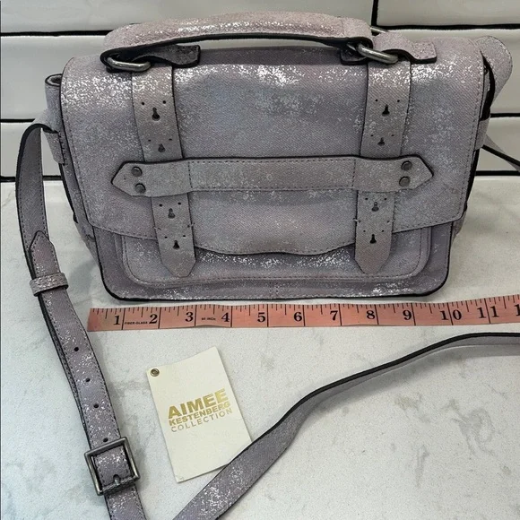 Aimee Kestenberg Leather Flap Crossbody City Gypsy Lavender Denim NWT